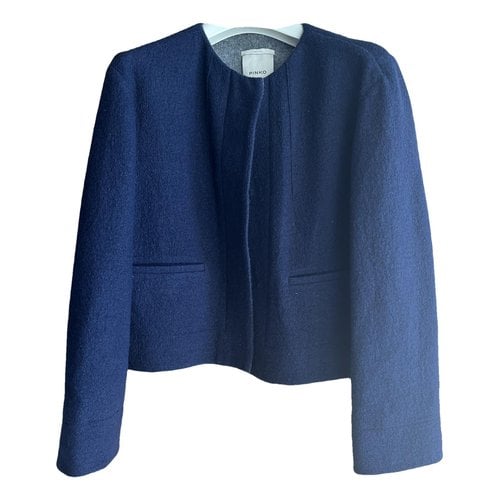 Pre-owned Pinko Wool Poncho In Blue