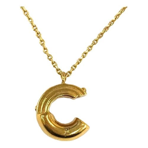 Pre-owned Louis Vuitton Alphabet Lv&me Necklace In Gold