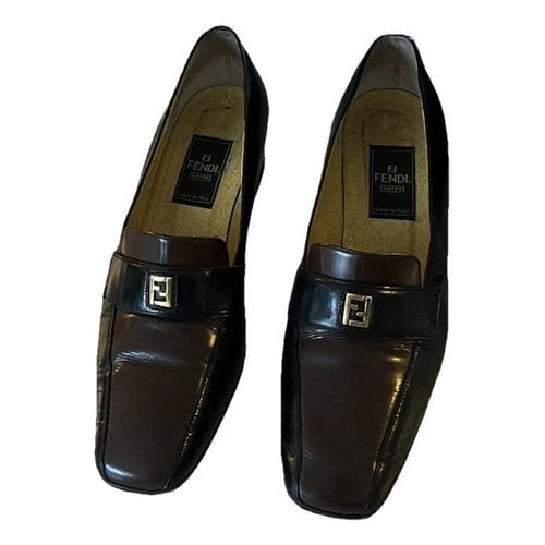 Pre-owned Fendi Leather Mules & Clogs In Brown