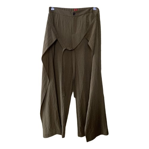 Pre-owned Issey Miyake Linen Trousers In Beige