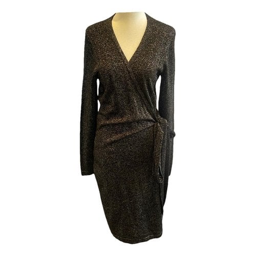 Pre-owned Diane Von Furstenberg Wool Mini Dress In Metallic