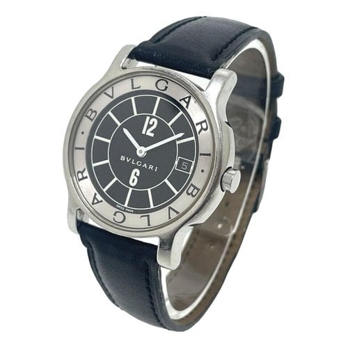 Pre-owned Bvlgari Solotempo Silver Watch In Black