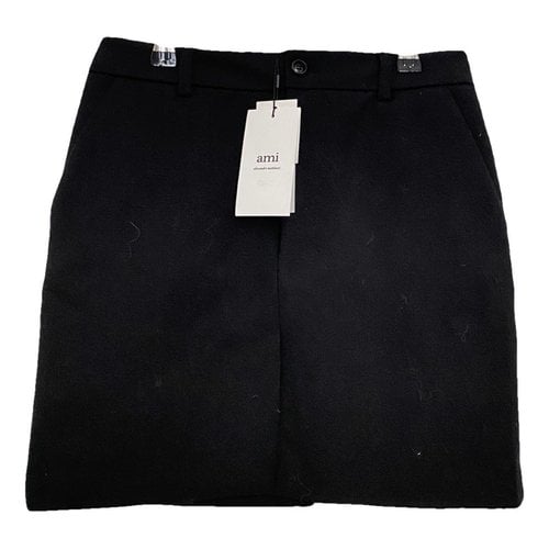 Pre-owned Ami Alexandre Mattiussi Wool Mini Skirt In Black