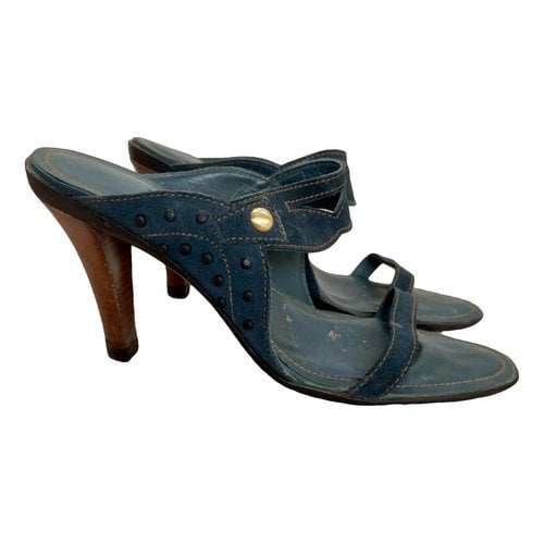 Pre-owned Tod's Mules & Clogs In Blue