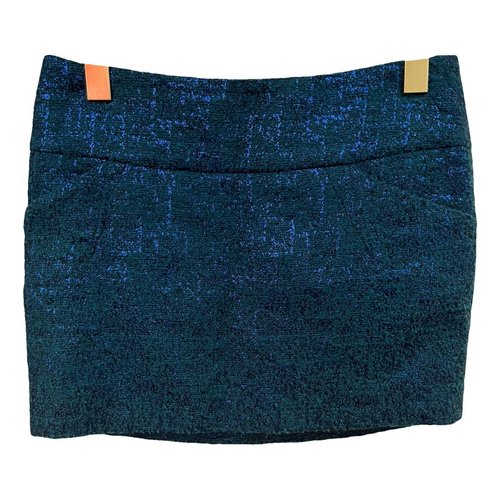 Pre-owned Mauro Grifoni Tweed Mini Skirt In Blue