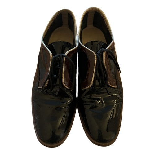 Pre-owned Bocage Patent Leather Lace Ups In Black