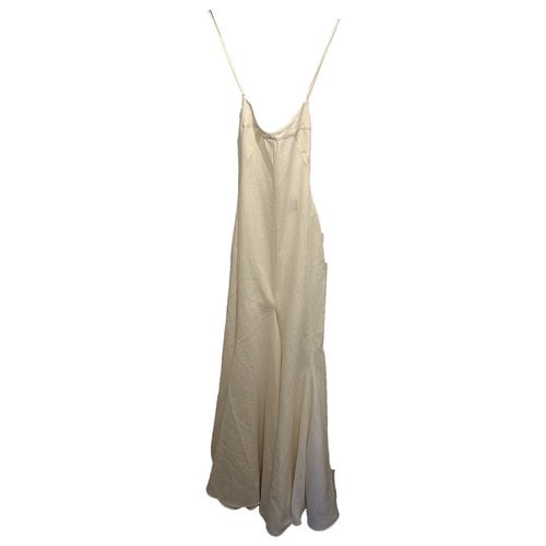 Pre-owned Jacquemus L'amour Linen Maxi Dress In White