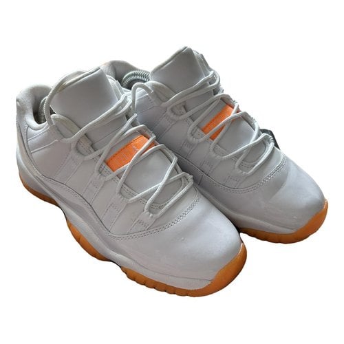 Pre-owned Jordan 11 Leather Trainers In White