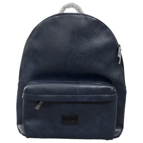 Pre-owned Liujo Vegan Leather Weekend Bag In Blue