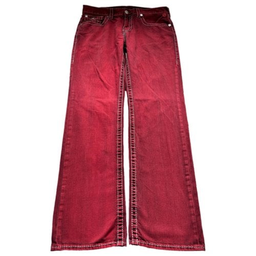 Pre-owned True Religion Straight Jeans In Red