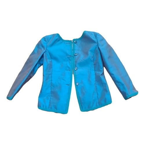 Pre-owned Emporio Armani Silk Short Vest In Turquoise