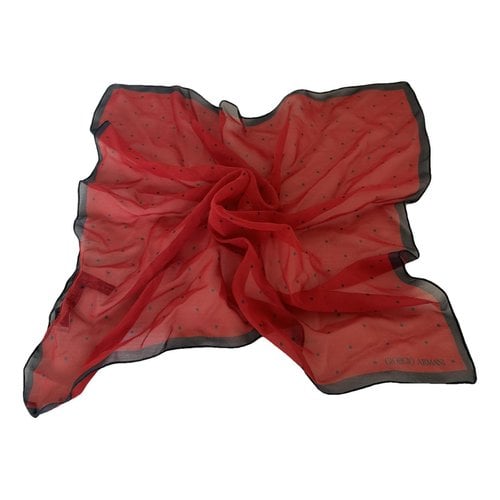 Pre-owned Giorgio Armani Silk Neckerchief In Red