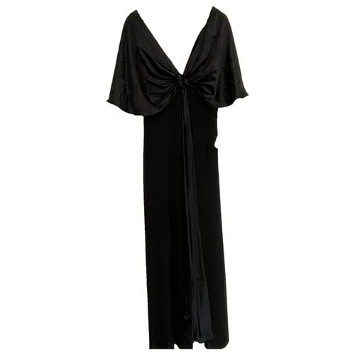 Pre-owned Guy Laroche Silk Maxi Dress In Black