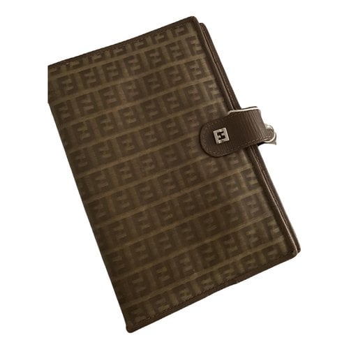 Pre-owned Fendi Double F Clutch Bag In Brown