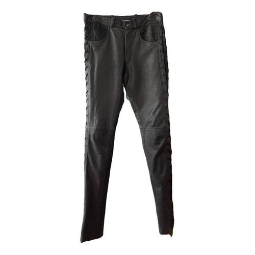 Pre-owned Raf Simons Leather Trousers In Black