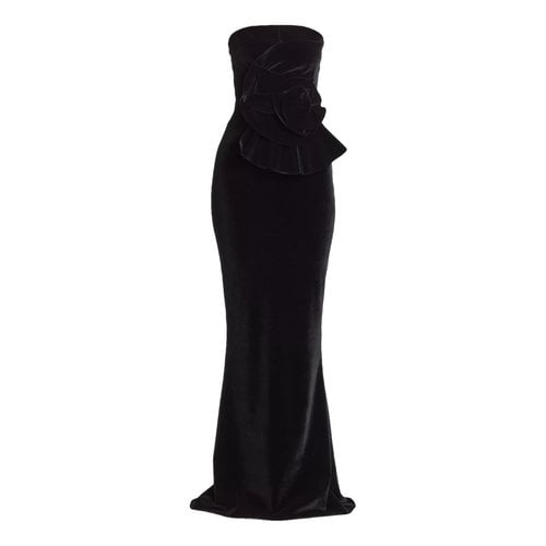 Pre-owned Chiara Boni Velvet Maxi Dress In Black