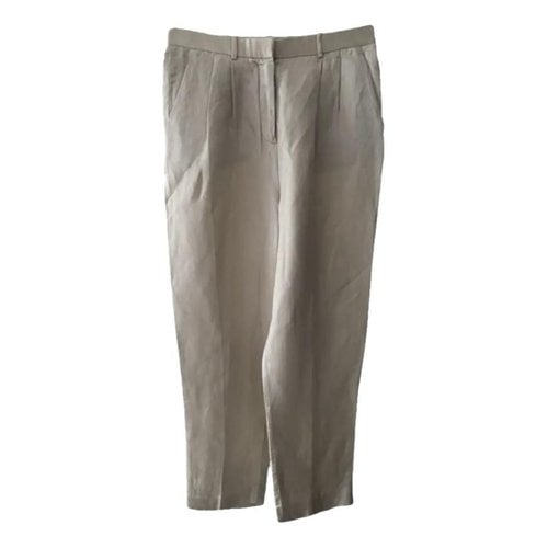 Pre-owned The Row Linen Trousers In Beige