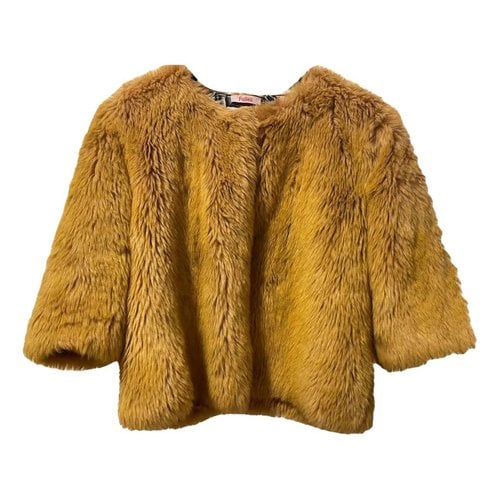 Pre-owned Blumarine Faux Fur Coat In Yellow