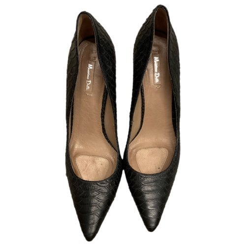 Pre-owned Massimo Dutti Leather Heels In Black