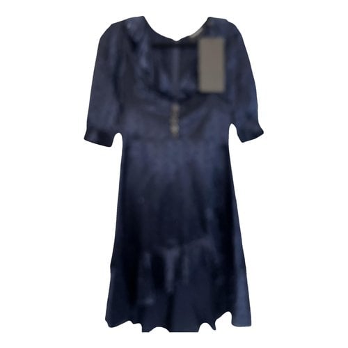 Pre-owned The Kooples Silk Mini Dress In Blue