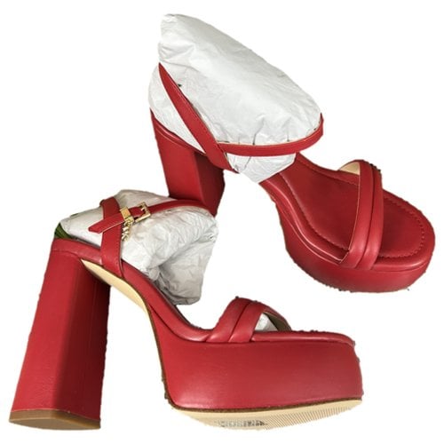 Pre-owned Michael Kors Leather Sandal In Red