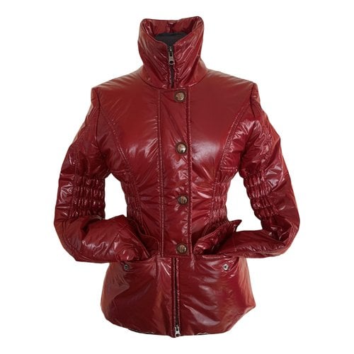 Pre-owned Fay Vinyl Trench Coat In Red