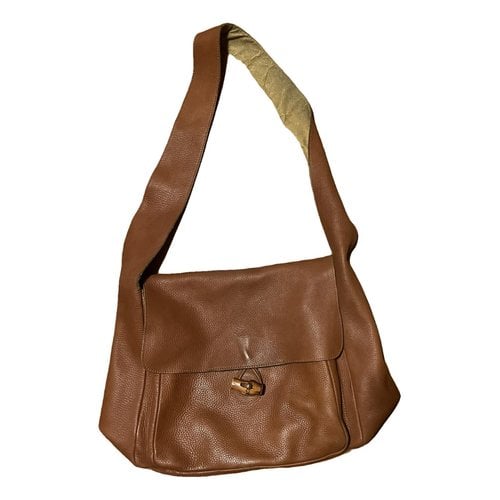 Pre-owned Samsonite Leather Handbag In Brown