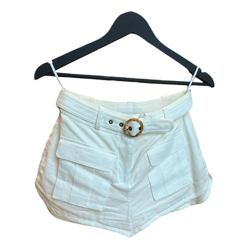 Pre-owned Zimmermann Shorts In White