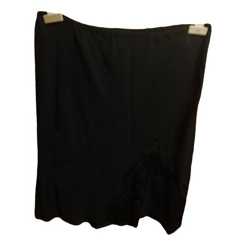 Pre-owned Donna Karan Silk Mid-length Skirt In Black