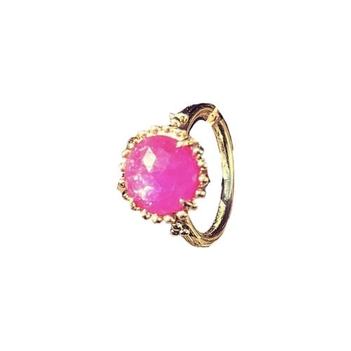 Pre-owned Pandora Yellow Gold Ring In Pink