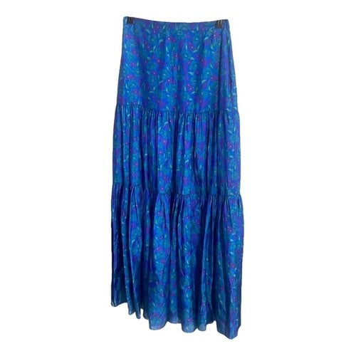 Pre-owned Veronica Beard Silk Maxi Skirt In Blue