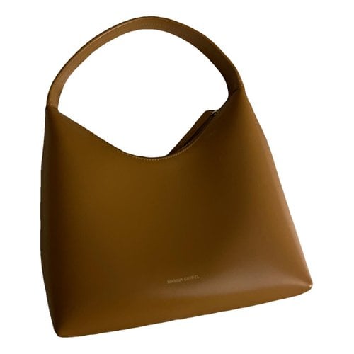Pre-owned Mansur Gavriel Patent Leather Handbag In Camel