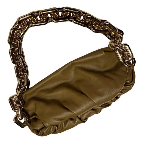 Pre-owned Bottega Veneta Chain Pouch Leather Handbag In Gold