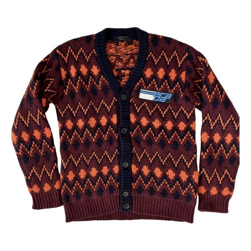 Pre-owned Prada Wool Knitwear & Sweatshirt In Burgundy