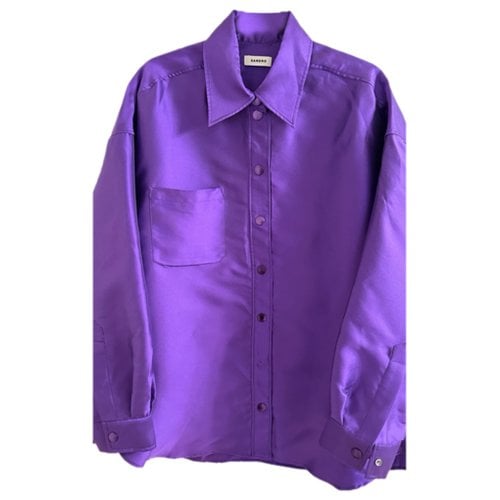 Pre-owned Sandro Silk Shirt In Purple