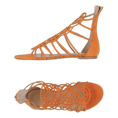 Pre-owned Dsquared2 Leather Sandal In Orange