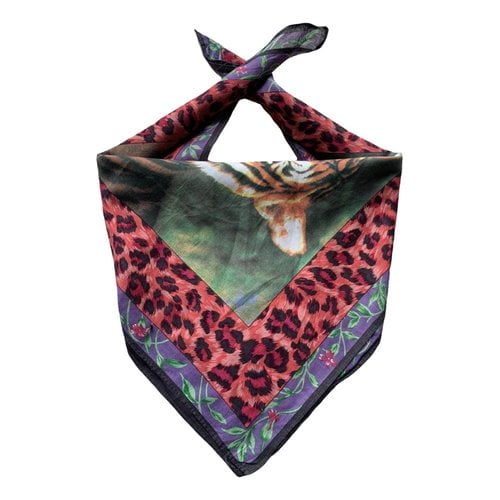 Pre-owned Kenzo Tiger Silk Handkerchief In Multicolour