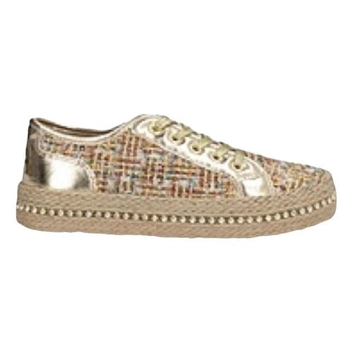 Pre-owned Laura Biagiotti Tweed Flats In Multicolour