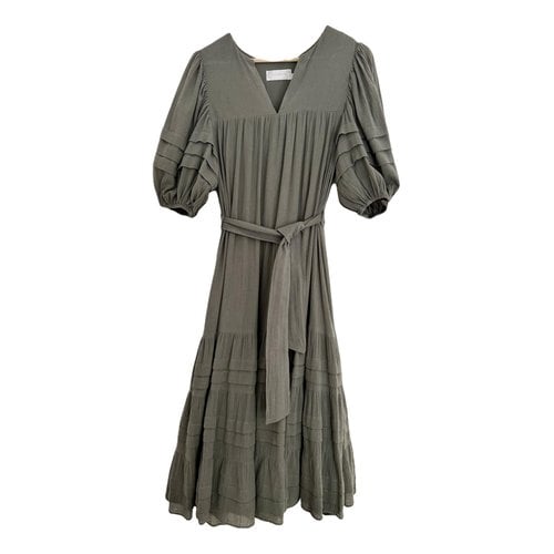 Pre-owned Zimmermann Mid-length Dress In Khaki