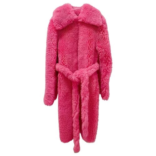 Pre-owned Celine Shearling Coat In Pink