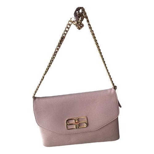 Pre-owned Pinko Leather Clutch Bag In Pink