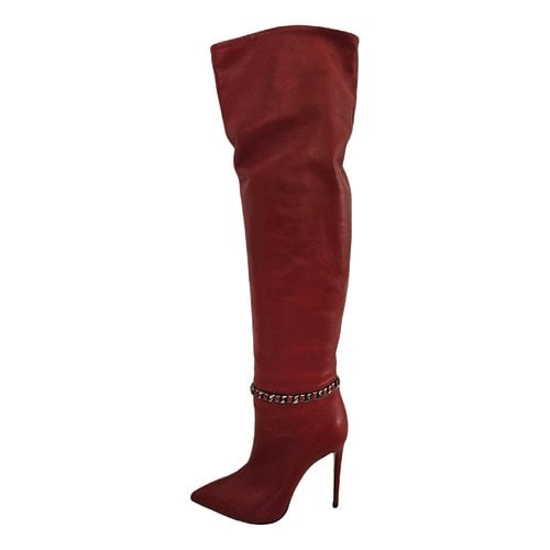 Pre-owned Ninalilou Leather Boots In Red
