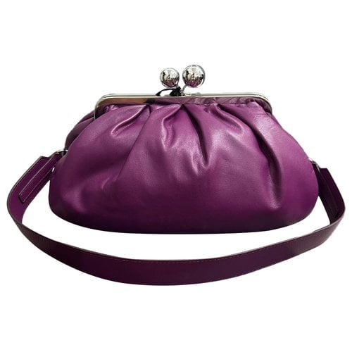 Pre-owned Max Mara Leather Clutch Bag In Purple