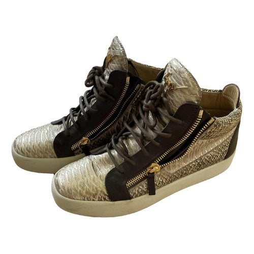 Pre-owned Giuseppe Zanotti High Trainers In Gold