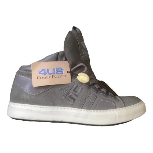Pre-owned Cesare Paciotti High Trainers In Grey