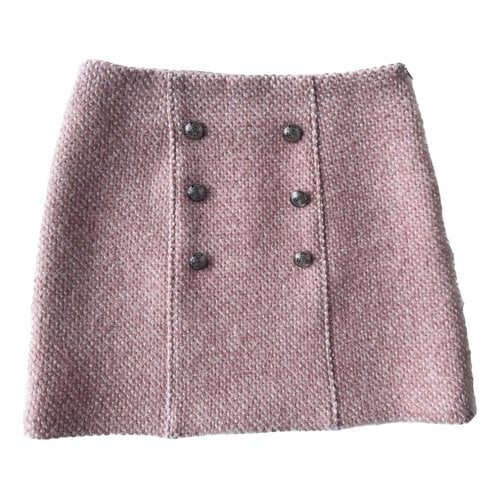 Pre-owned Maje Tweed Mini Skirt In Pink