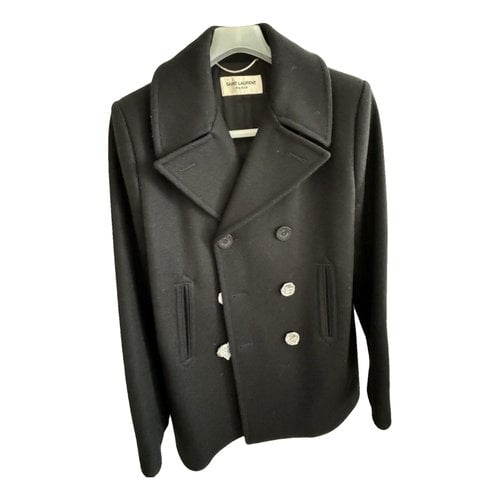 Pre-owned Saint Laurent Cloth Coat In Black