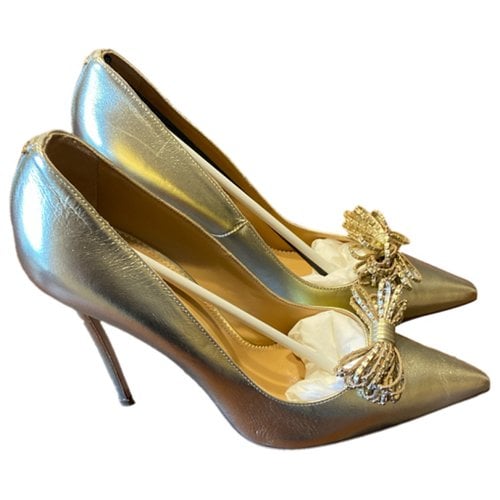 Pre-owned Dsquared2 Leather Heels In Gold
