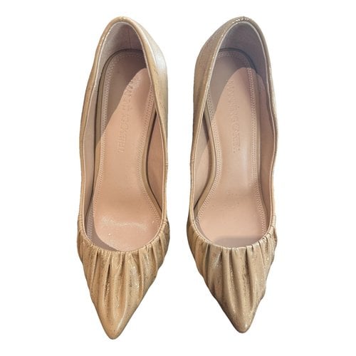 Pre-owned Manning Cartell Leather Heels In Gold