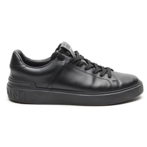Pre-owned Balmain Leather High Trainers In Black